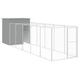 Vidaxl Dog Loft con Run 165x659x181 cm de acero galvanizado gris