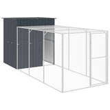 VidaXL Kippenhok met ren 165x455x181 cm gegalvaniseerd staal antraciet