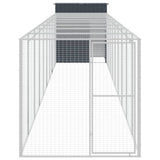 VidaXL Kippenhok met ren 165x1067x181 cm staal antraciet