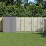 VidaXL Kippenhok met ren 165x659x181 cm staal lichtgrijs