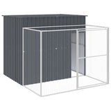 Vidaxl Dog Loft con Run 214x253x181 cm de acero galvanizado antracita