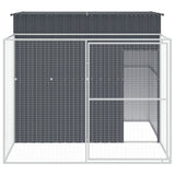 Vidaxl Dog Loft con Run 214x253x181 cm de acero galvanizado antracita