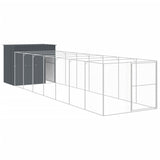 Vidaxl Dog Loft con Run 214x865x181 cm de acero galvanizado antracita