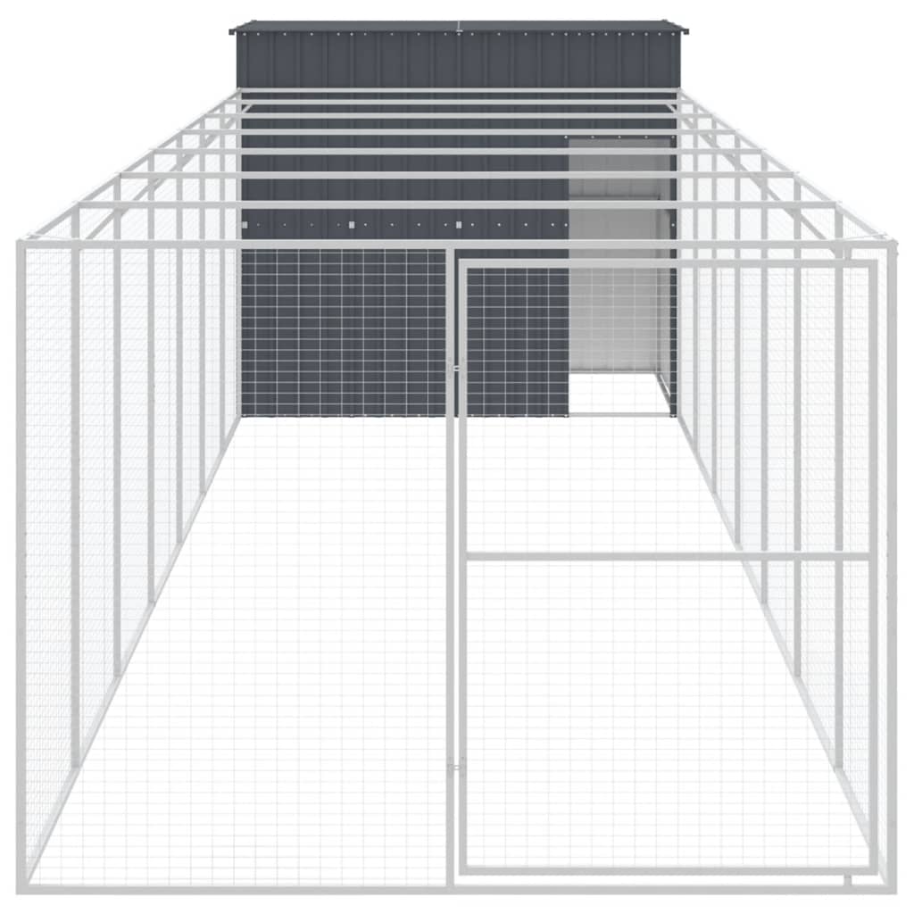 Vidaxl Dog Loft con Run 214x865x181 cm de acero galvanizado antracita