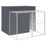 Vidaxl Dog Loft con Run 214x253x181 cm de acero galvanizado antracita