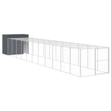 Vidaxl Dog Loft con Run 214x1273x181 cm de acero antracita