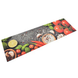 Vidaxl Kitchen mat washable vegetable print 45x150 cm velvet