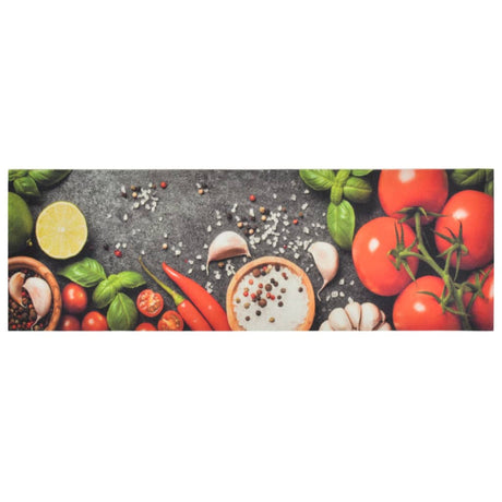 Vidaxl keukenmat wasbaar groenteprint 60x180 cm fluweel