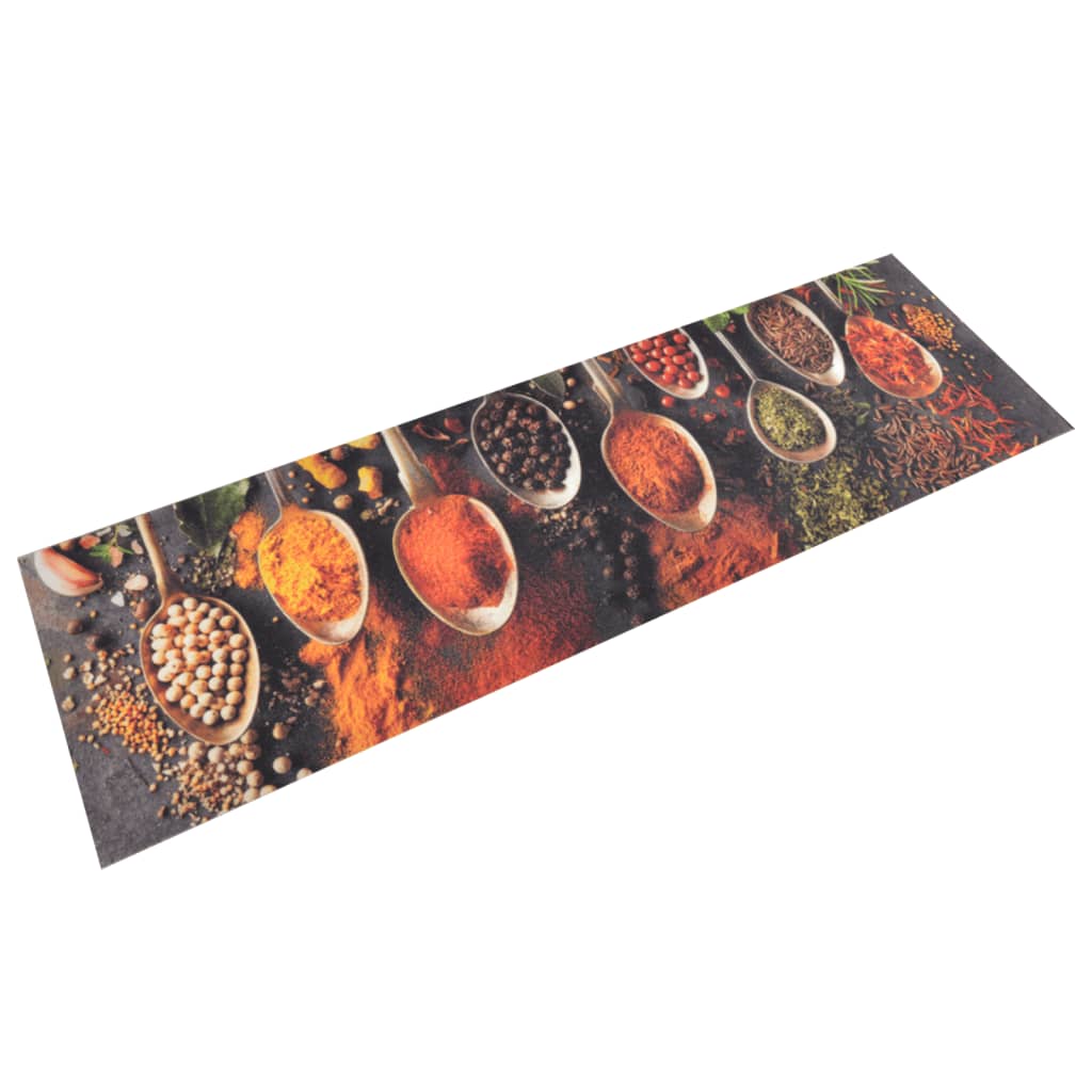 VidaXL Kitchen mat Washable Lauce spice print 45x150 cm velvet