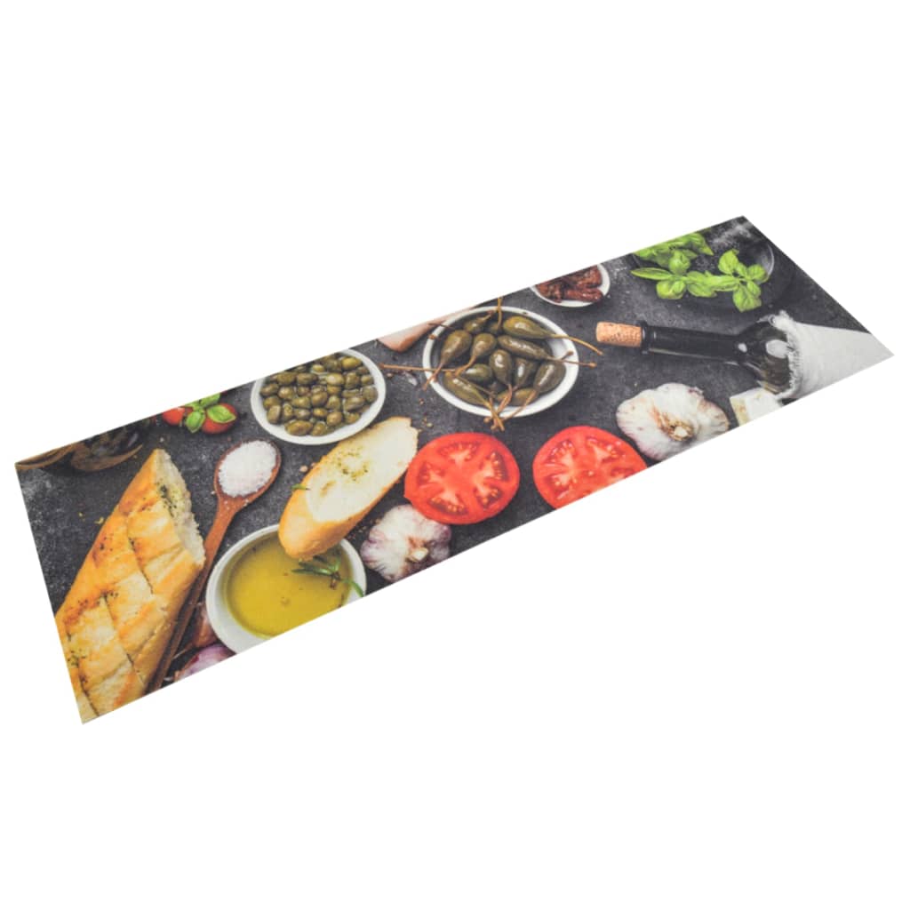 Vidaxl Mat de cocina Vinos lavables Cena impresa 45x150 cm Velvet