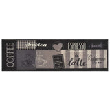 Vidaxl keukenmat wasbaar koffieprint 45x150 cm fluweel zwart