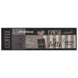 Vidaxl keukenmat wasbaar koffieprint 45x150 cm fluweel zwart