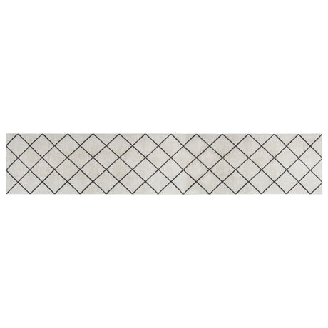 Vidaxl keukenmat wasbaar geblokt 60x300 cm fluweel