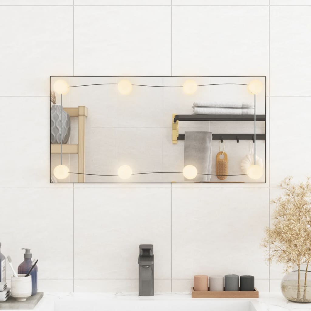 VidaXL wall mirror with LEDs rectangular 30x60 cm glass