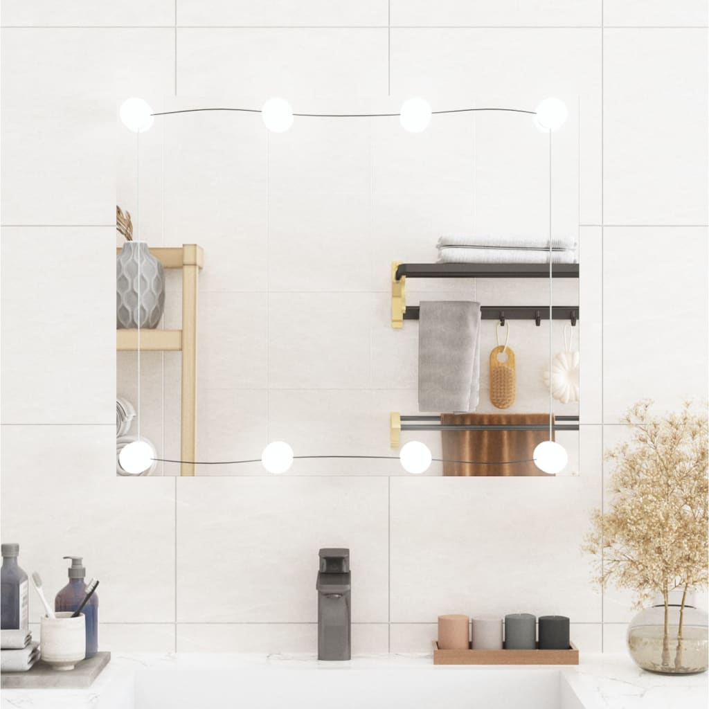 VidaXL wall mirror with LEDs rectangular 50x60 cm glass