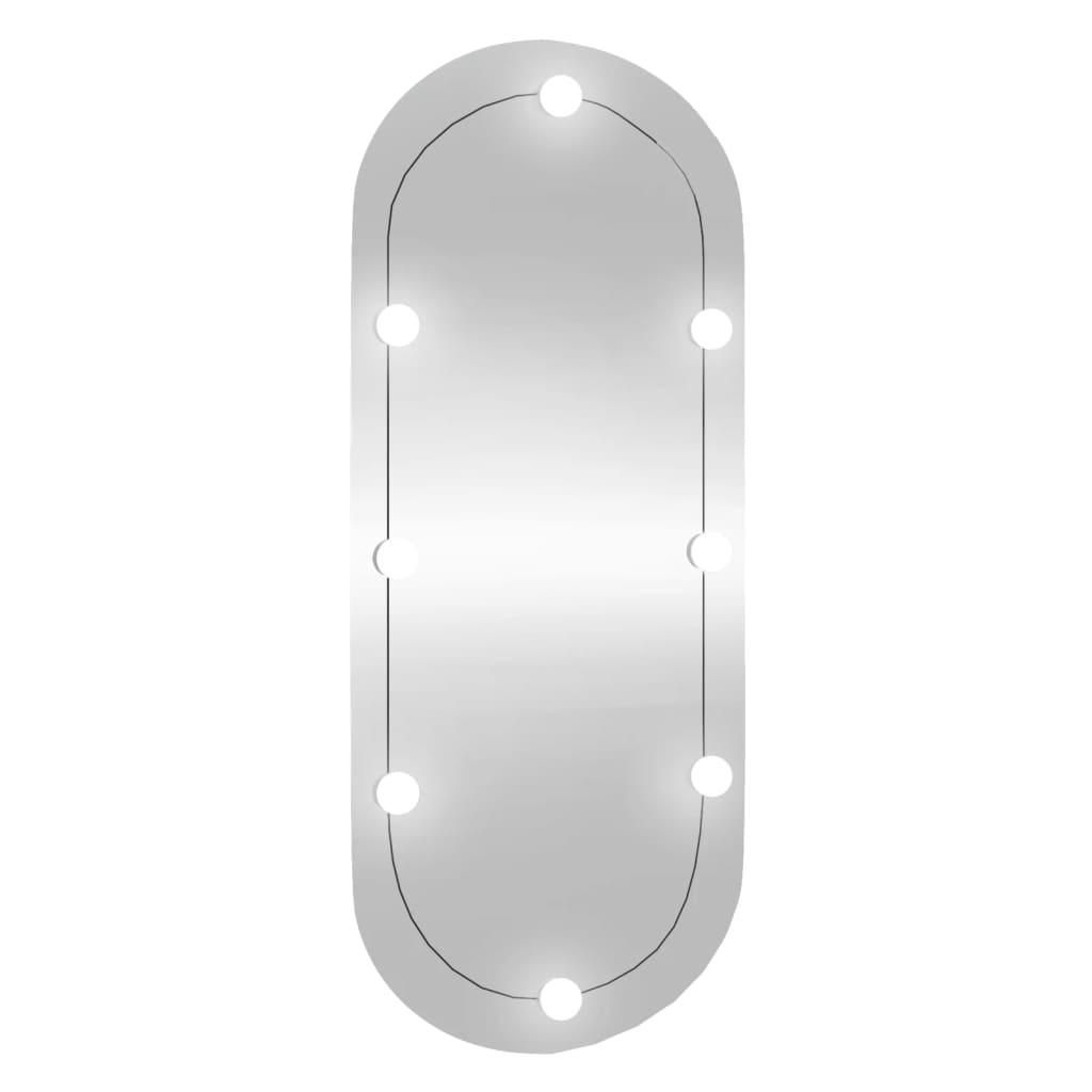 Vidaxl Wand Spigel mat LEDS oval 25x60 cm Glas