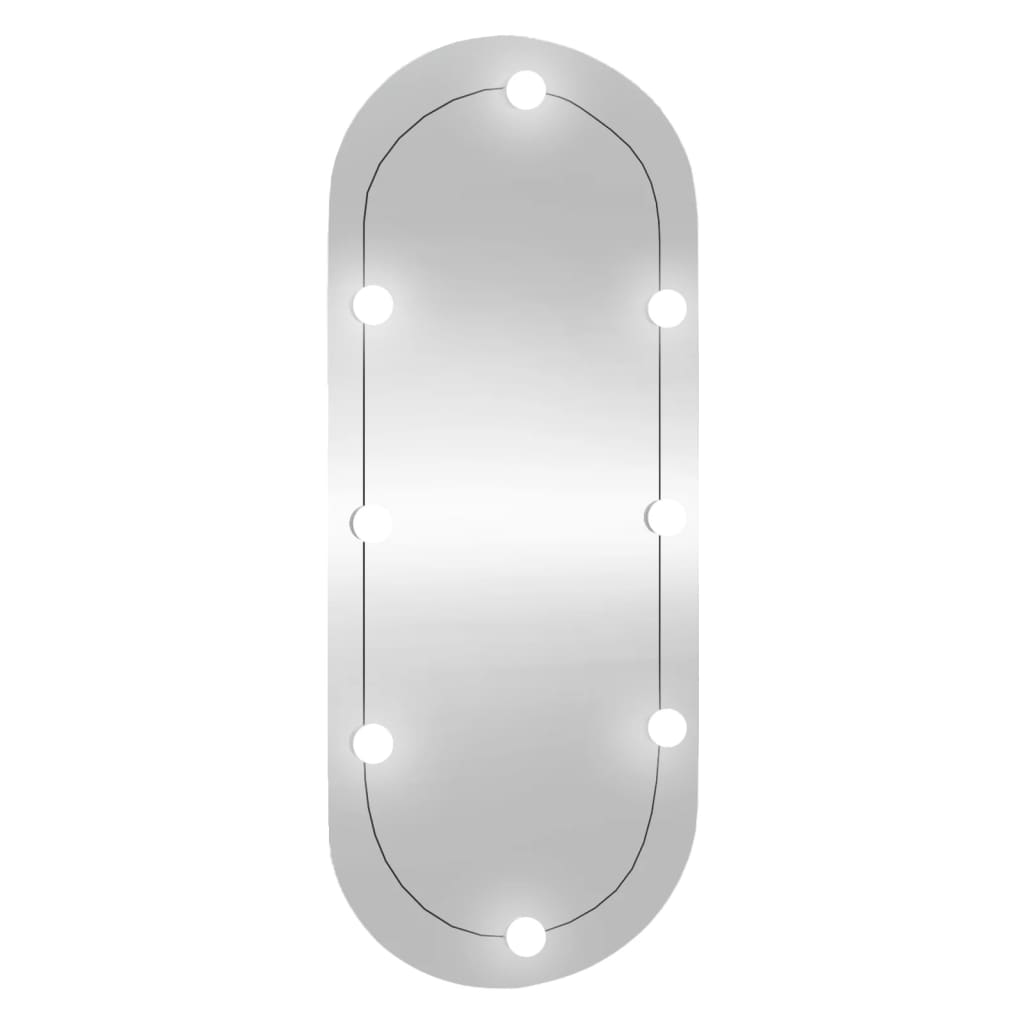 Vidaxl Wall mirror with LEDs Oval 45x100 cm Glass