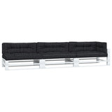 VidaXL Palletkussens 7 st stof ruitpatroon zwart