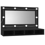 Vidaxl spiegelkast met led-verlichting 90x31,5x62 cm zwart
