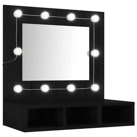 Vidaxl spiegelkast met led-verlichting 60x31,5x62 cm zwart