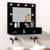 Vidaxl spiegelkast met led-verlichting 60x31,5x62 cm zwart