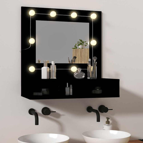 Vidaxl spiegelkast met led-verlichting 60x31,5x62 cm zwart