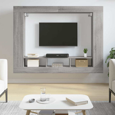 Vidaxl tv-meubel 152x22x113 cm bewerkt hout grijs sonoma eikenkleurig