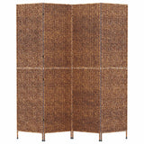 Vidaxl kamerscherm met 4 panelen 163x180 cm waterhyacint bruin