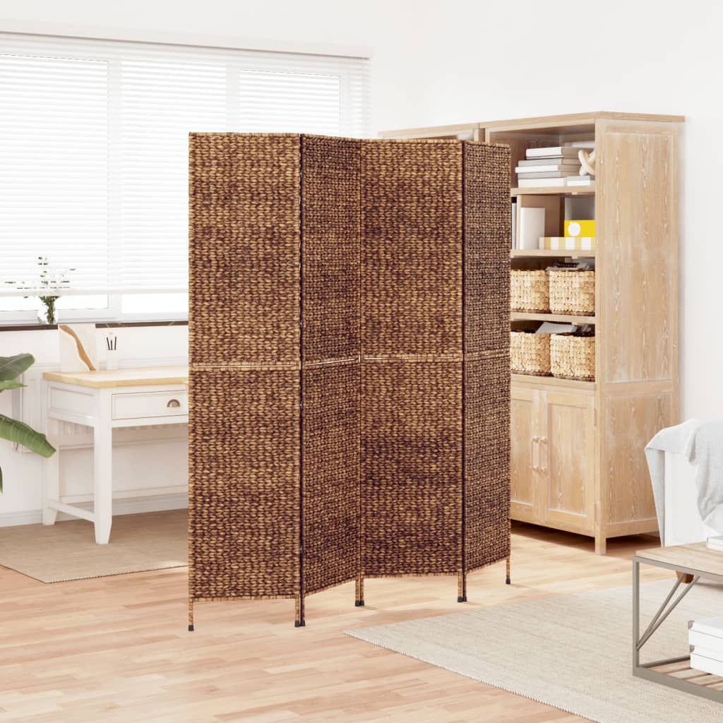 Vidaxl kamerscherm met 4 panelen 163x180 cm waterhyacint bruin