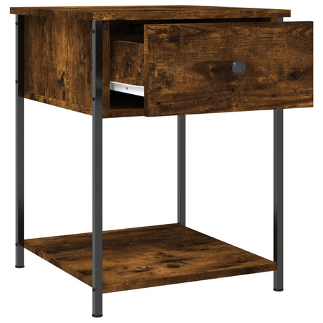 Vidaxl nachtkastje 44x45x58 cm bewerkt hout gerookt eikenkleurig