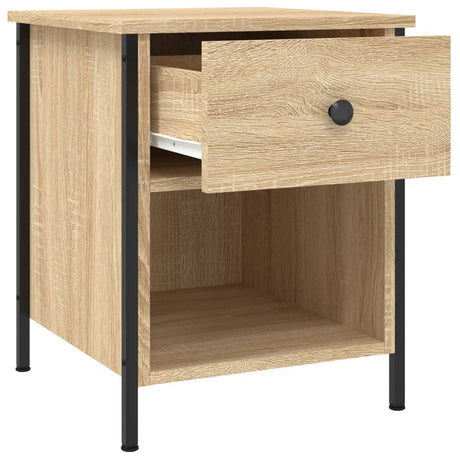 Vidaxl nachtkastje 40x42x50 cm bewerkt hout sonoma eikenkleurig
