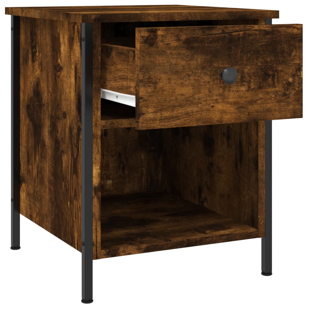 Vidaxl nachtkastje 40x42x50 cm bewerkt hout gerookt eikenkleurig