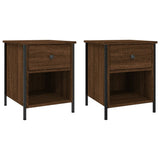 Vidaxl nachtkastjes 2 st 40x42x50 cm bewerkt hout bruin eikenkleur