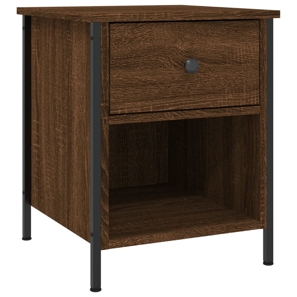 Vidaxl nachtkastjes 2 st 40x42x50 cm bewerkt hout bruin eikenkleur
