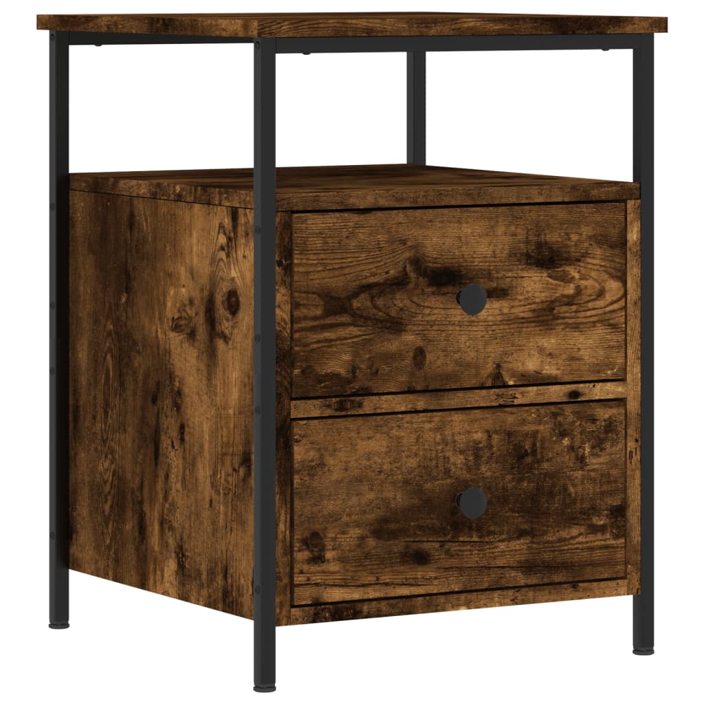 Vidaxl nachtkastje 44x45x60 cm bewerkt hout gerookt eikenkleurig