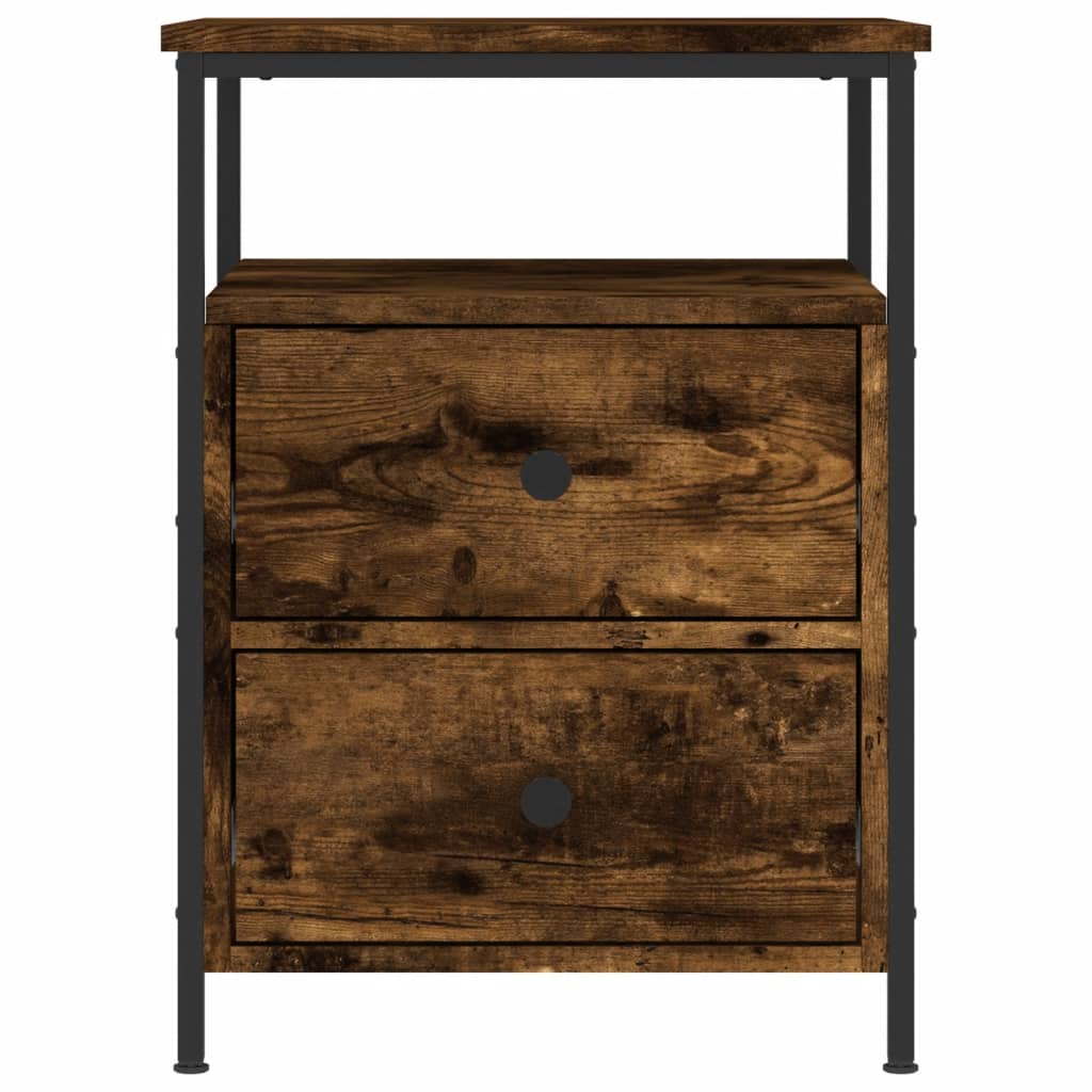 Vidaxl nachtkastje 44x45x60 cm bewerkt hout gerookt eikenkleurig