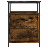 Vidaxl nachtkastje 44x45x60 cm bewerkt hout gerookt eikenkleurig