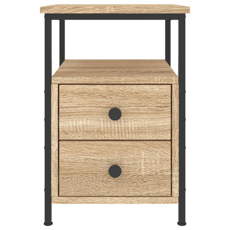 Vidaxl nachtkastje 34x35,5x50 cm bewerkt hout sonoma eikenkleurig