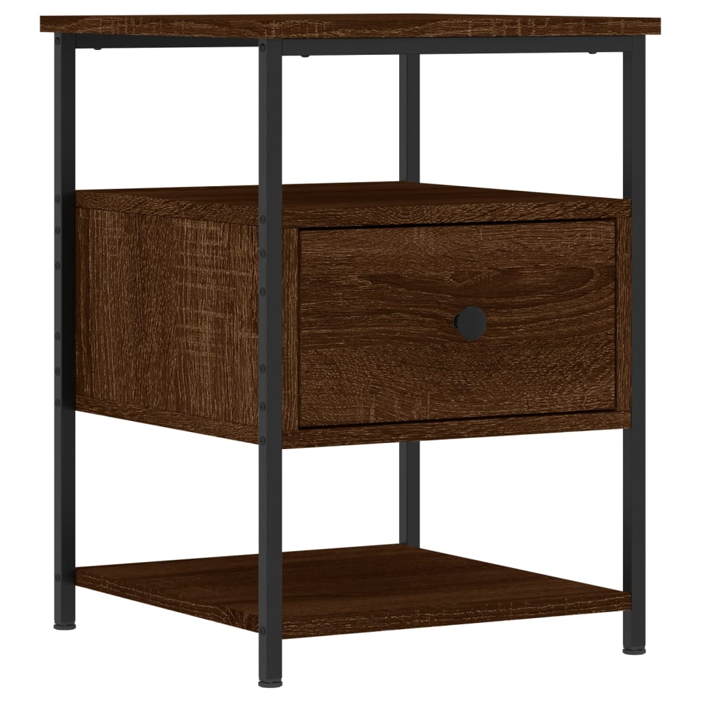 Vidaxl nachtkastjes 2 st 40x42x56 cm bewerkt hout bruin eikenkleur