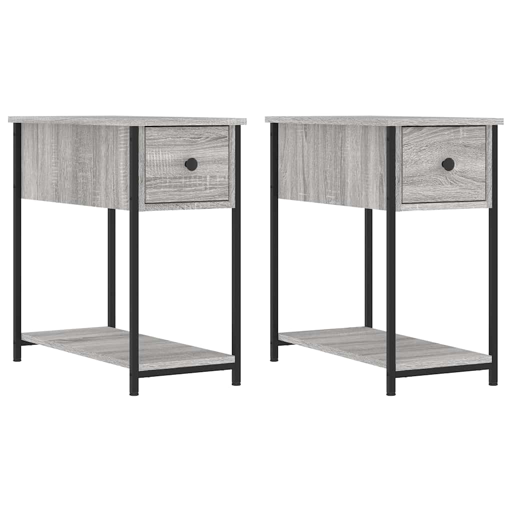 Vidaxl nachtkastjes 2 st 30x60x60 cm bewerkt hout grijs sonoma eiken