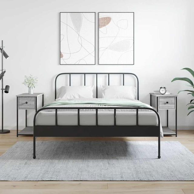 Vidaxl nachtkastjes 2 st 30x60x60 cm bewerkt hout grijs sonoma eiken