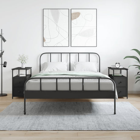 Vidaxl nachtkastjes 2 st 30x60x60 cm bewerkt hout zwart