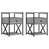 Vidaxl nachtkastjes 2 st 40x42x55 cm bewerkt hout grijs sonoma eiken