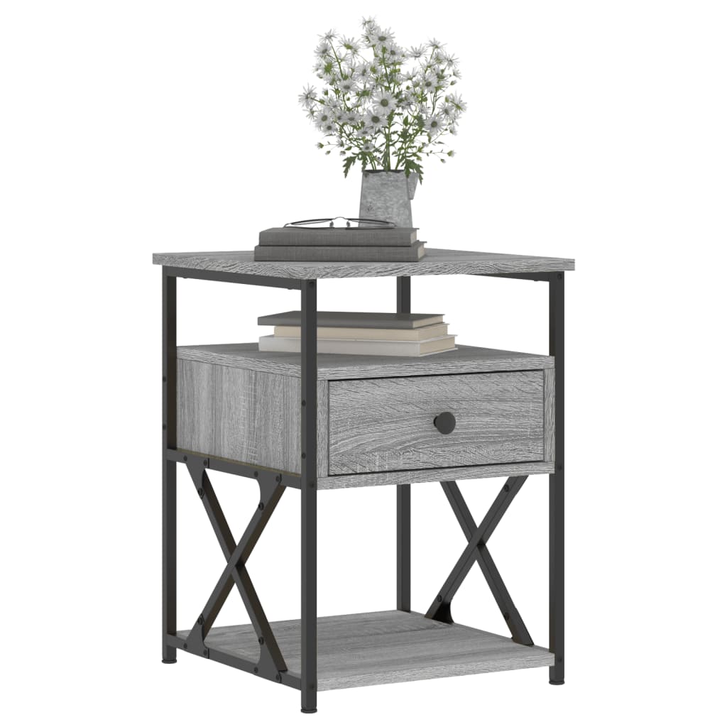 Vidaxl nachtkastjes 2 st 40x42x55 cm bewerkt hout grijs sonoma eiken