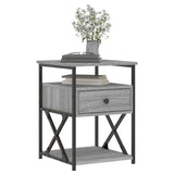 Vidaxl nachtkastjes 2 st 40x42x55 cm bewerkt hout grijs sonoma eiken