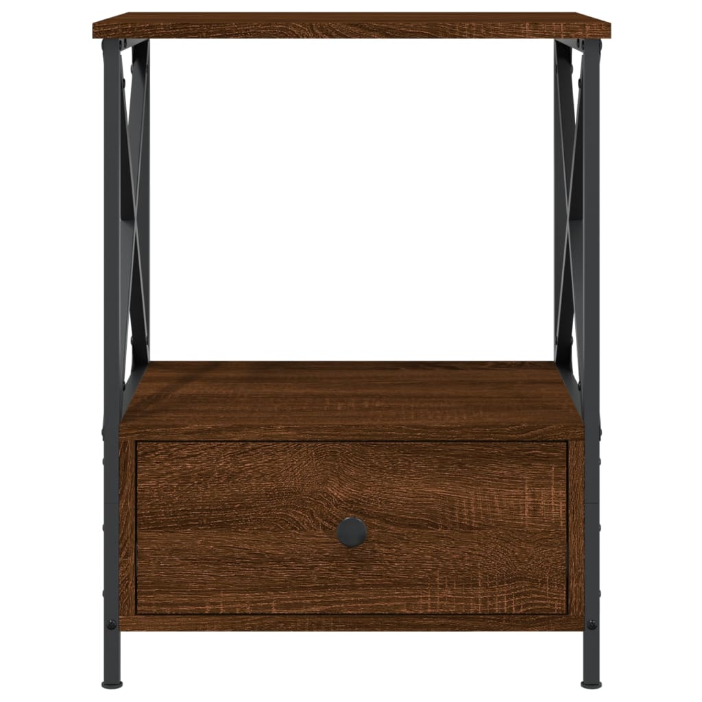 Vidaxl nachtkastje 50x41x65 cm bewerkt hout bruin eikenkleur