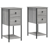 Vidaxl nachtkastjes 2 st 32x42x70 cm bewerkt hout grijs sonoma eiken