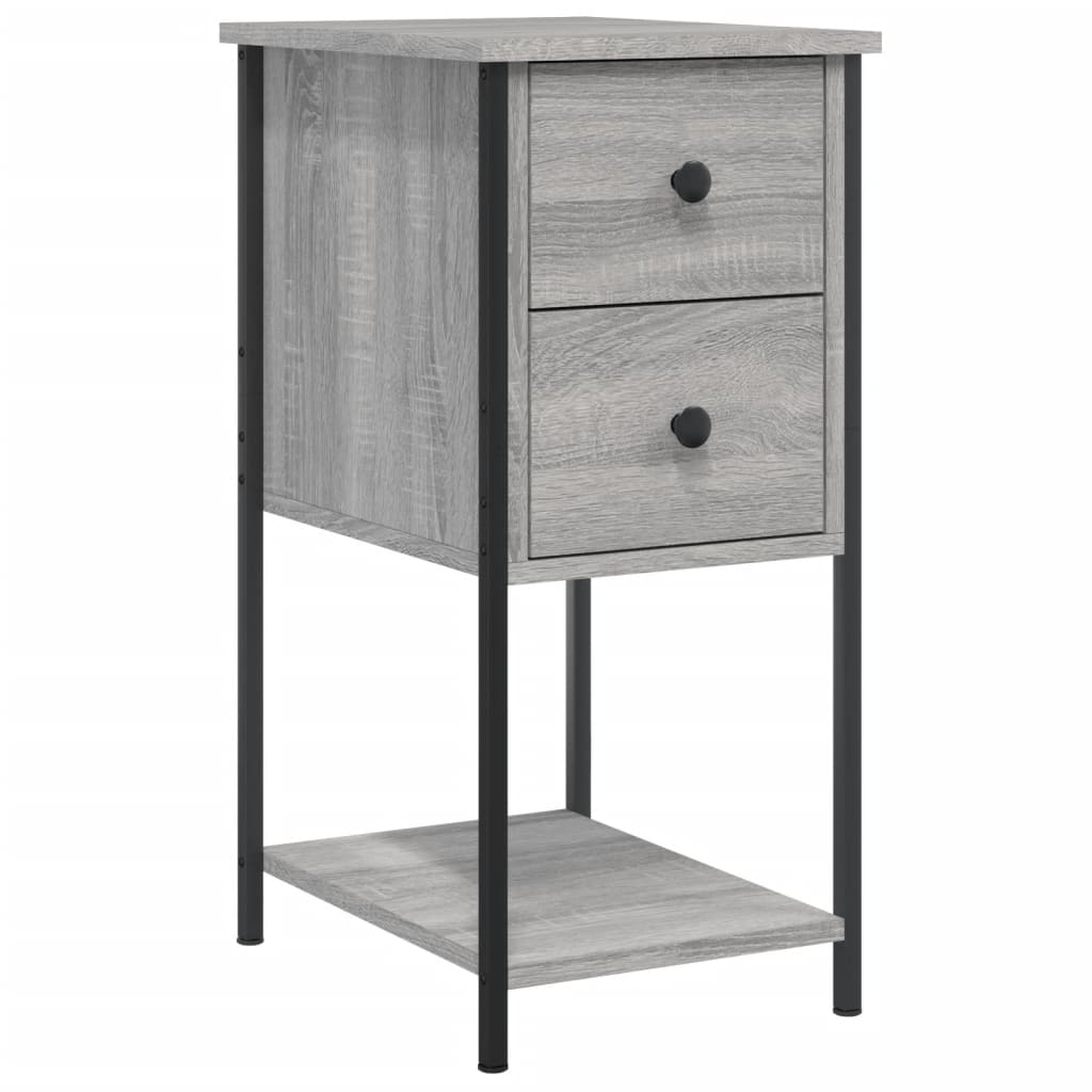 Vidaxl nachtkastjes 2 st 32x42x70 cm bewerkt hout grijs sonoma eiken