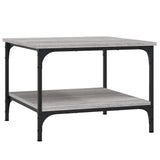 Vidaxl salontafel 55x55x40 cm bewerkt hout grijs sonoma eikenkleurig