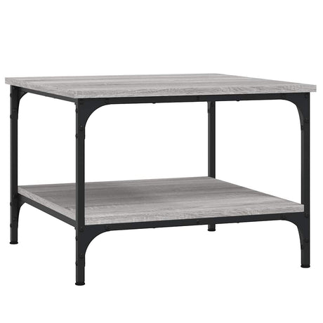 Vidaxl salontafel 55x55x40 cm bewerkt hout grijs sonoma eikenkleurig